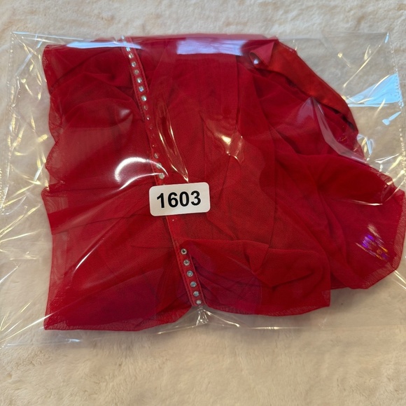 New! Victorias Secret Wicked Open-Cup Bling Ruched Slip Red 31603 - Picture 13 of 13